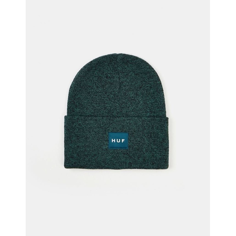 HUF Melange Box Logo Beanie – Pine