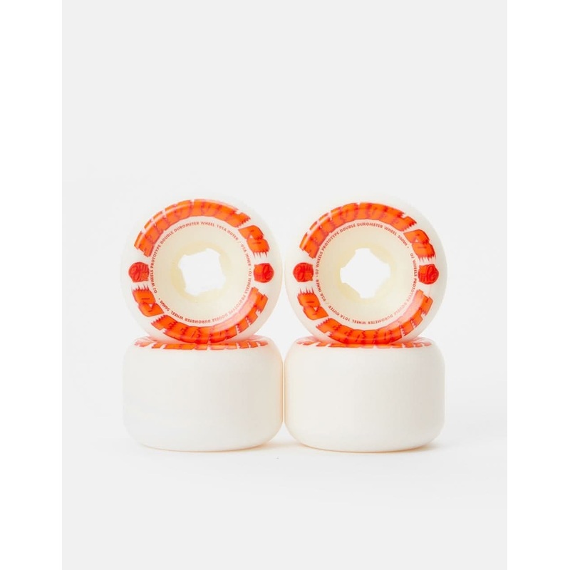 OJ Double Duro Mini Combo 101/95a Skateboard Wheels – White/White-Orange