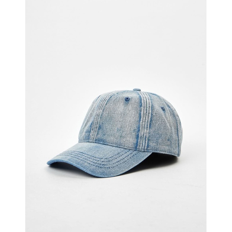 Route One Bleached Denim Dad Cap – Light Blue Denim