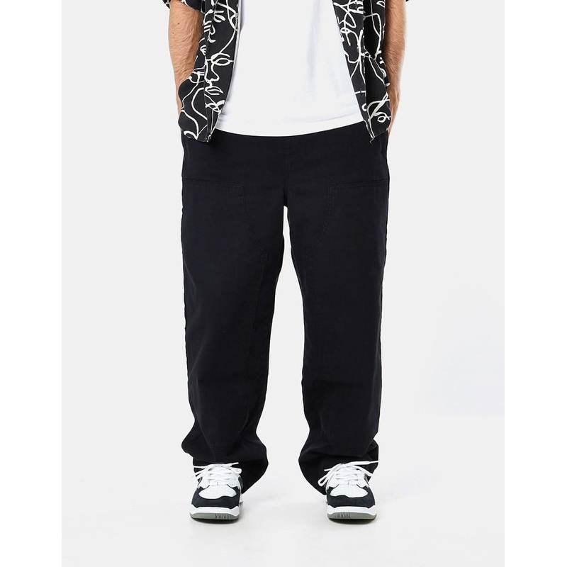 Route One Double Knee Heavyweight Canvas Pants – Black
