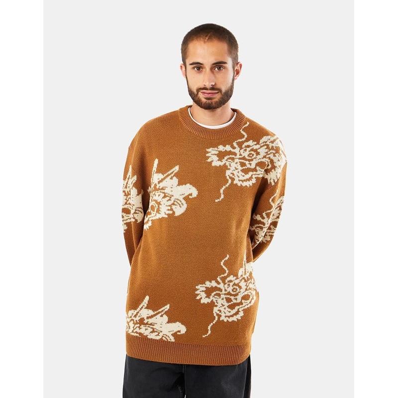 Route One Dragon Knitted Sweater – Gingerbread