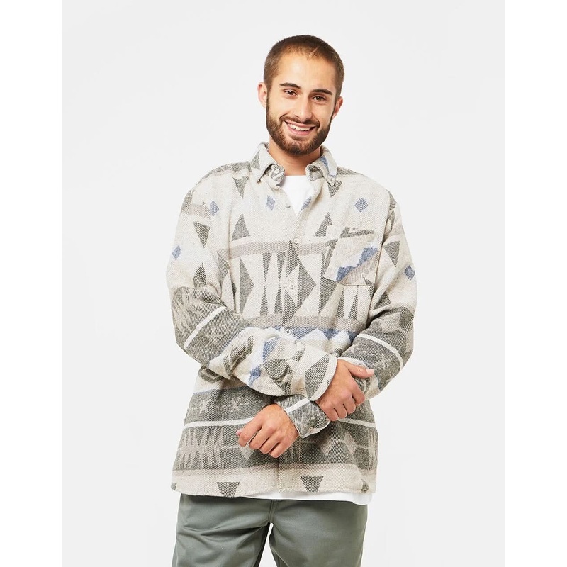 Route One Navajo Heavyweight Flannel Shirt – Pine/Natural