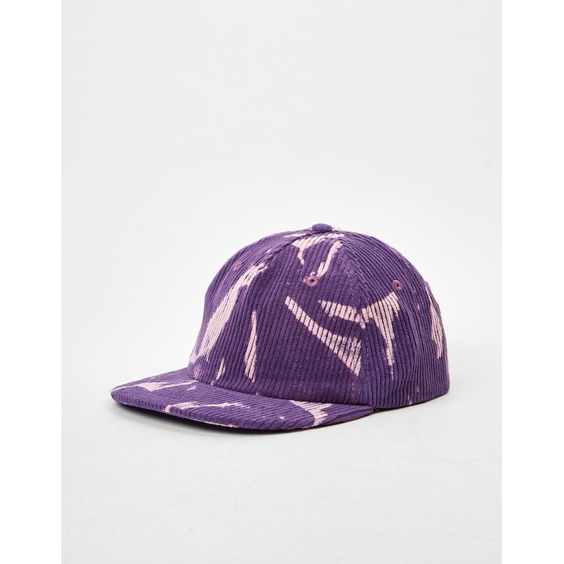 Route One Unstructured Bleached Cord 6 Panel Cap – Purple