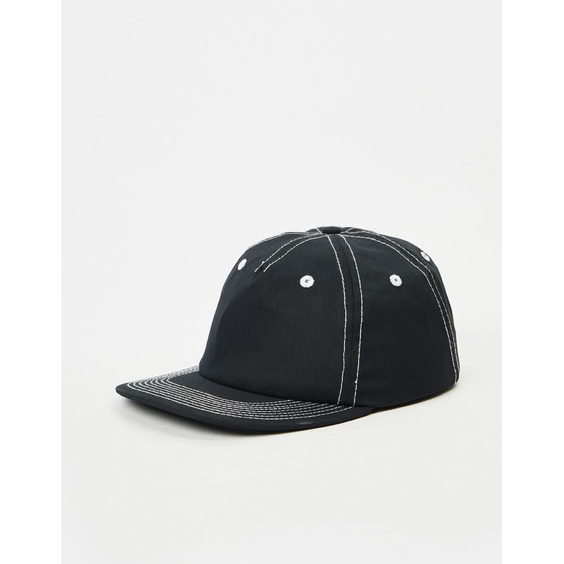 Route One Unstructured Contrast Stitch Strapback Cap – Black/White