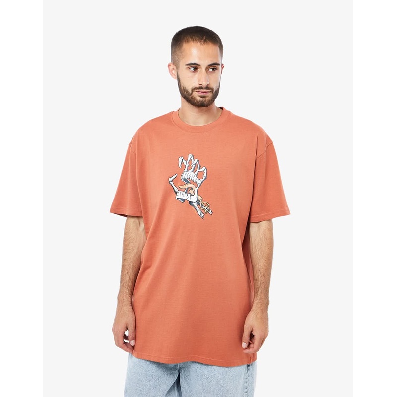 Santa Cruz Bone Hand Cruz Front T-Shirt – Terracotta