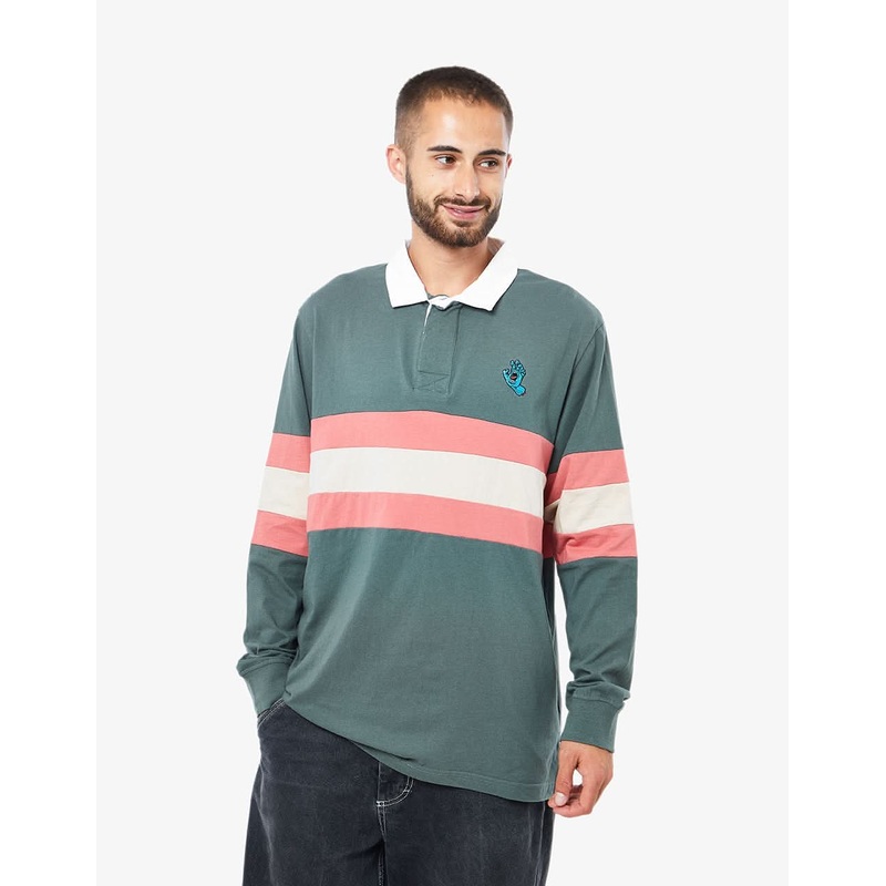 Santa Cruz Mini Hand Stripe L/S Polo – Sage