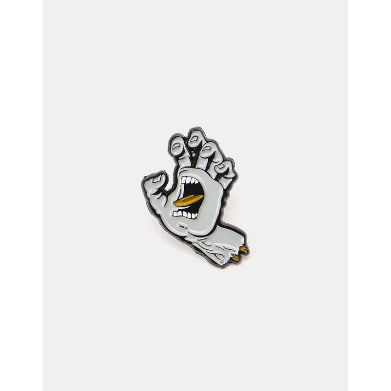Santa Cruz Screaming Hand Pin Badge – Grey
