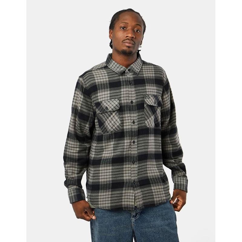 Brixton Bowery L/S Flannel Shirt – Black/Light Grey/Charcoal