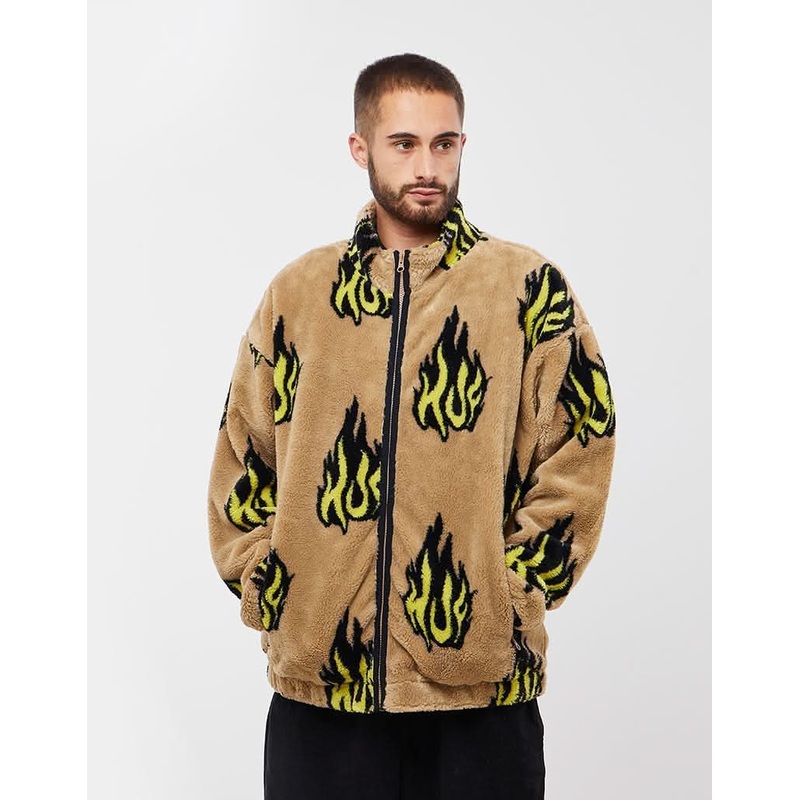 HUF Flamin’ Zip Sherpa Fleece – Oatmeal