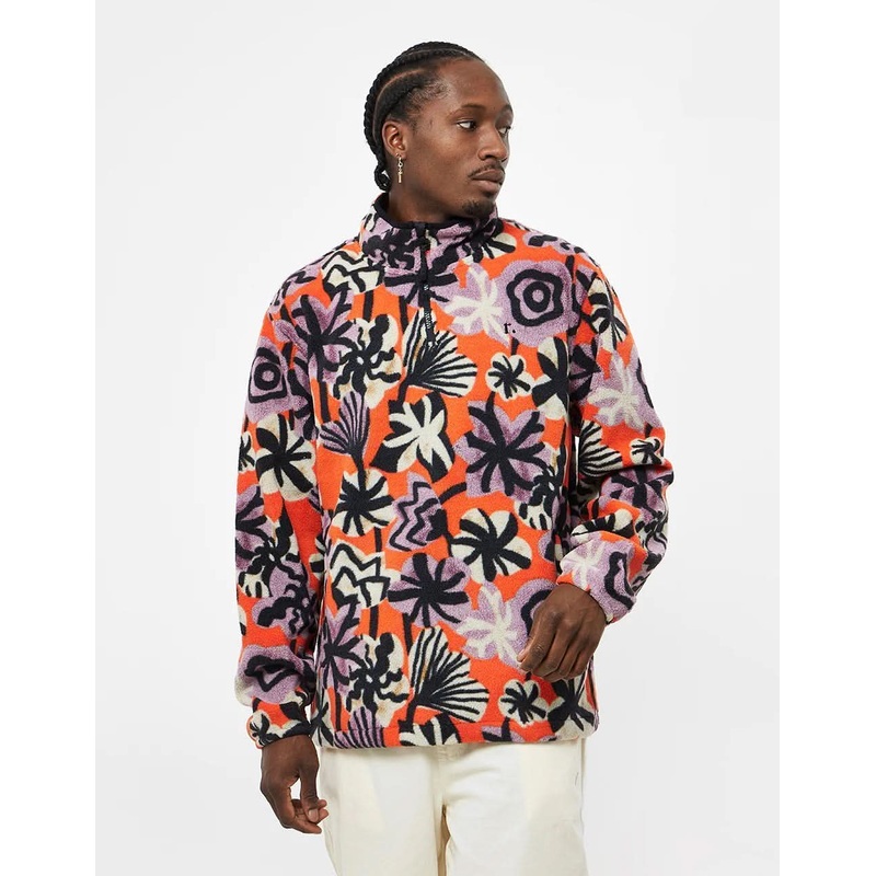 Route One 1/4 Zip Nevada Fleece – Black/Orange