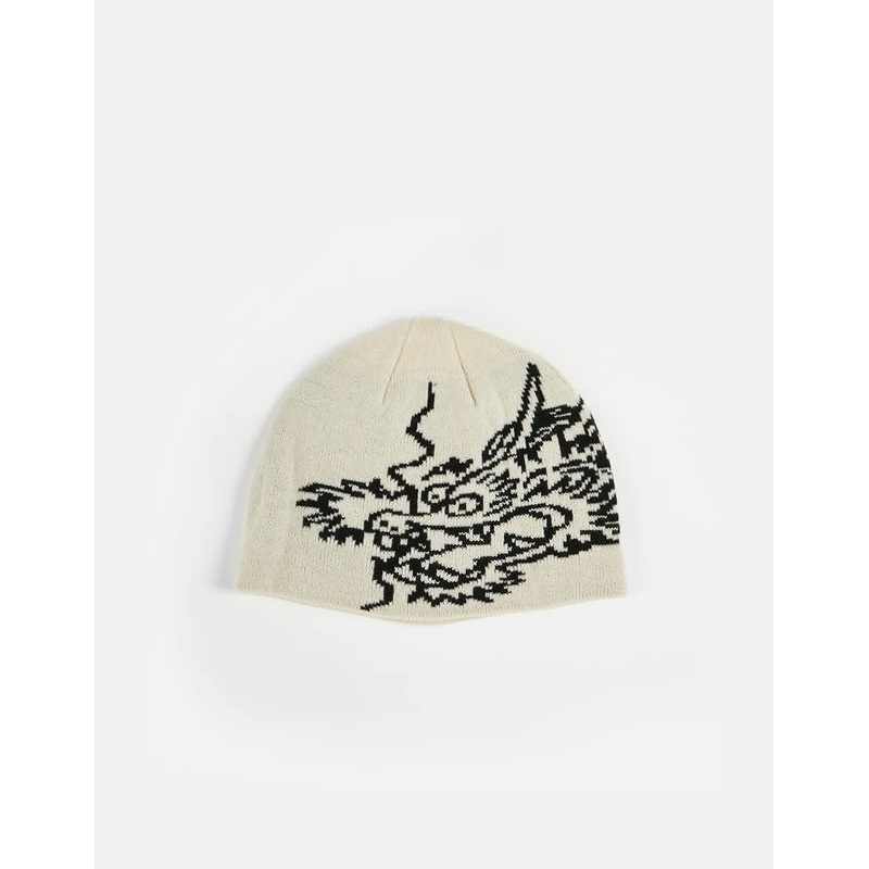 Route One Dragon Cuffless Beanie – Angora/Black