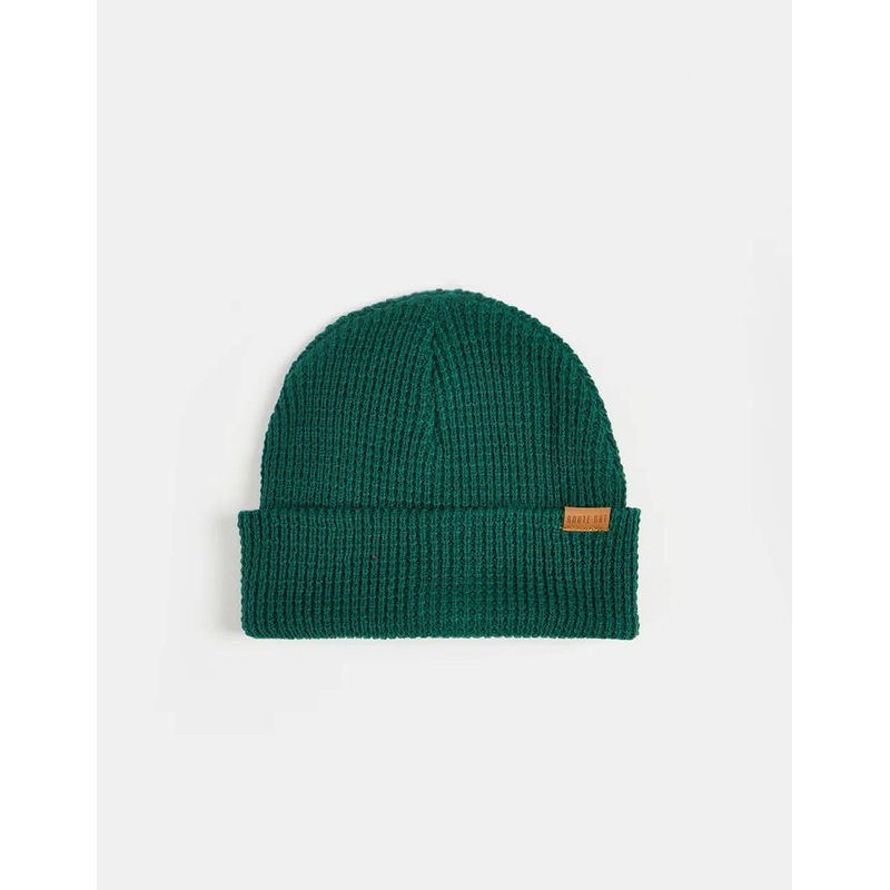 Route One Recycled Waffle Fisherman Beanie – Forest Green