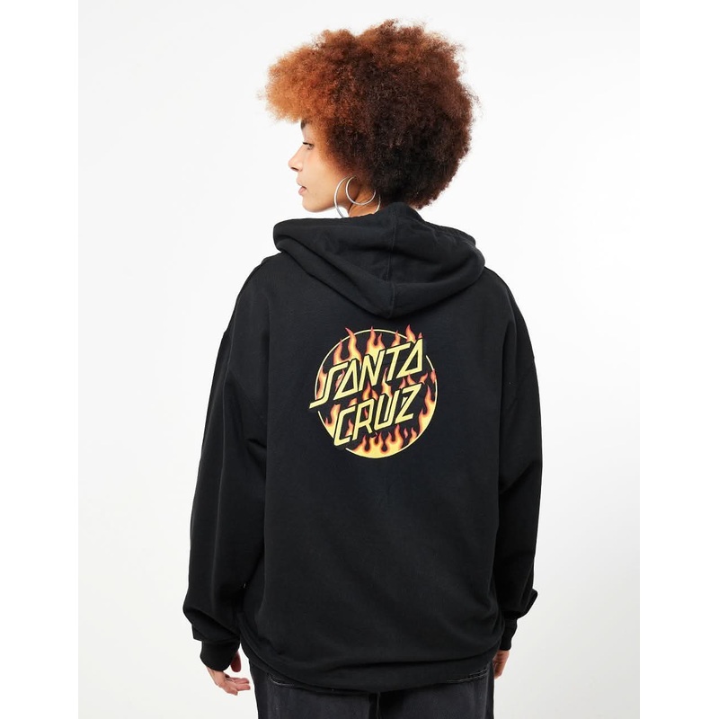 Santa Cruz x Thrasher Womens Flame Dot Pullover Hoodie – Black