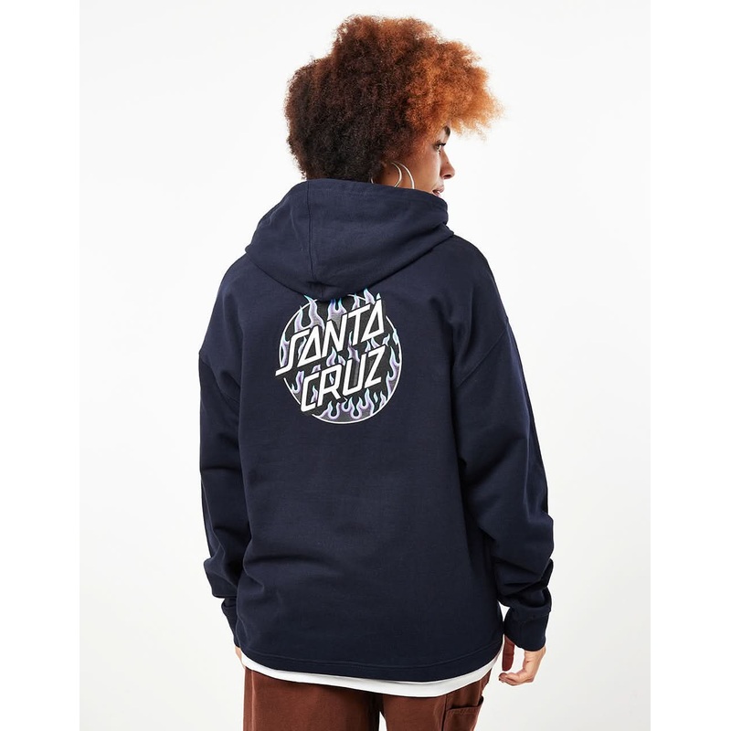Santa Cruz x Thrasher Womens Flame Dot Pullover Hoodie – Navy