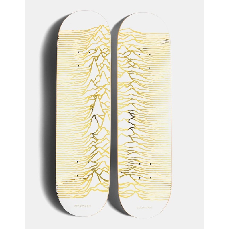 Color Bars x Joy Division Unknown Pleasures White/Gold Foil 2 Deck Set – 8.25″