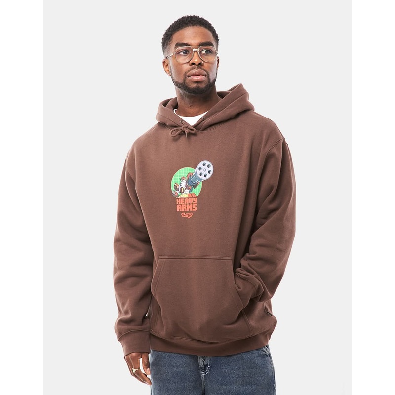 HUF x Gundam Wing Heavy Arms Pullover Hoodie – Chocolate