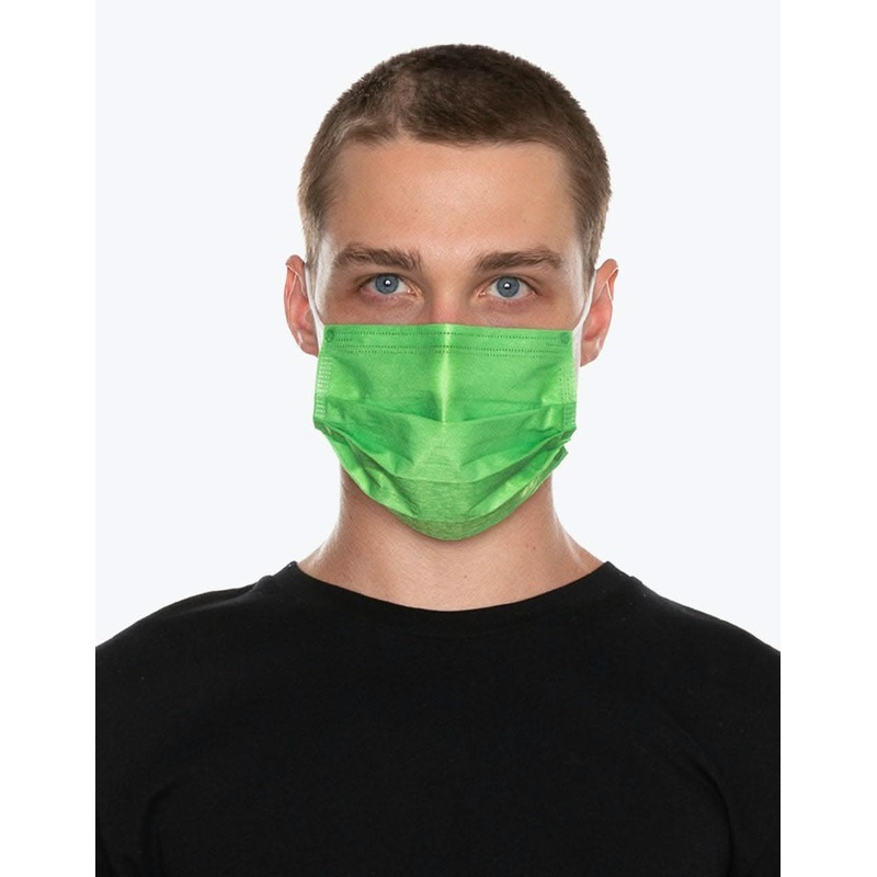 Medipop Disposable D Face Mask 5 Pack – Neon Green