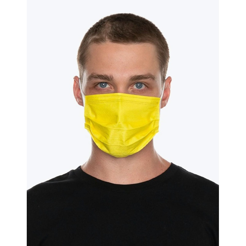 Medipop Disposable D Face Mask 5 Pack – Neon Yellow