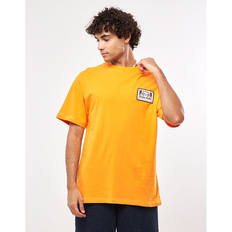 Pass~Port x Evisen Logo Lock~Up T-Shirt – Orange Sherbert