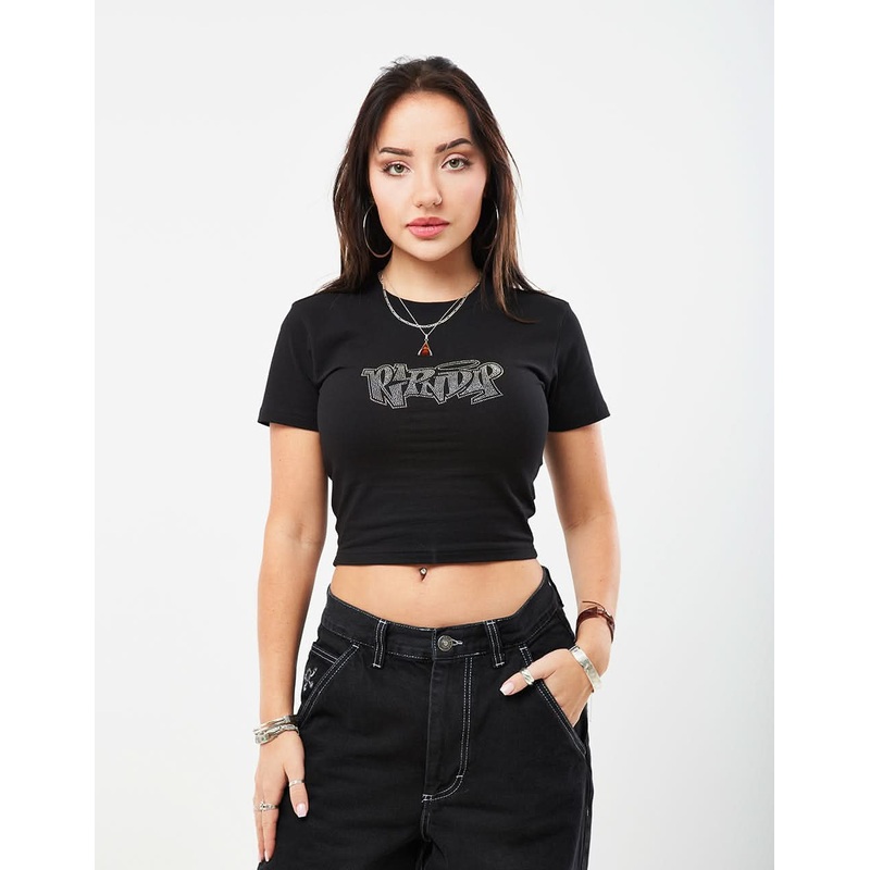 RIPNDIP Womens Angels Baby Tee  – Black