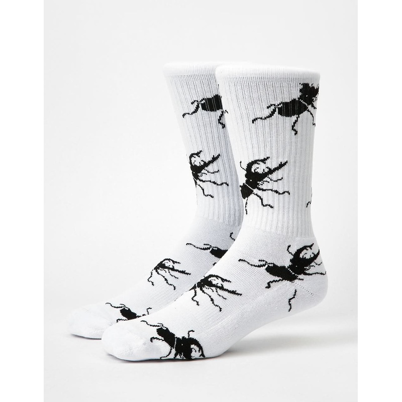 Route One Beetles Crew Socks – White