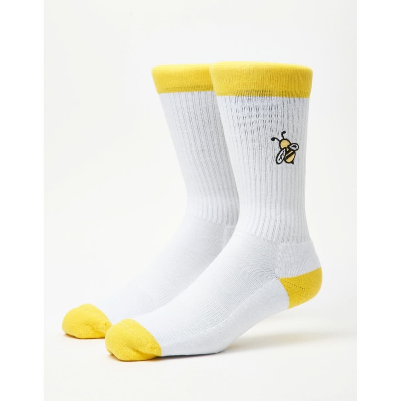 Route One Buzzed Crew Socks – White