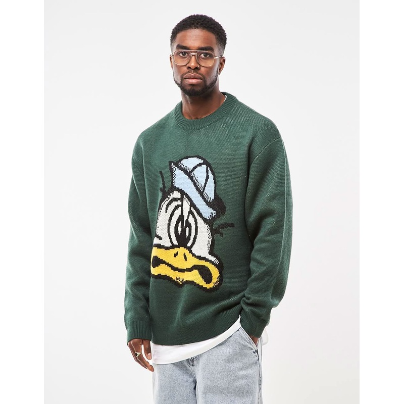 Route One Duck Knitted Sweater – Forest Green