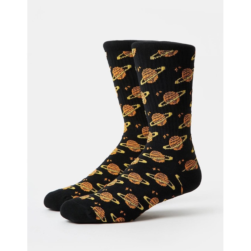 Route One Saturn Crew Socks – Black