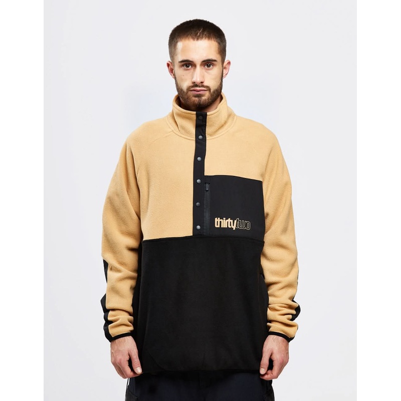ThirtyTwo Rest Stop Fleece Anorak – Black/Tan