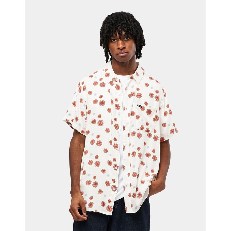 Brixton Charter Slub S/S Woven Shirt – Off White Sol