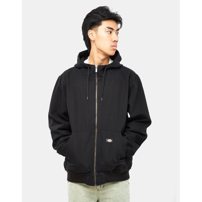 Dickies Duck Canvas Hooded Unlined Jacket – Stone Washed Black