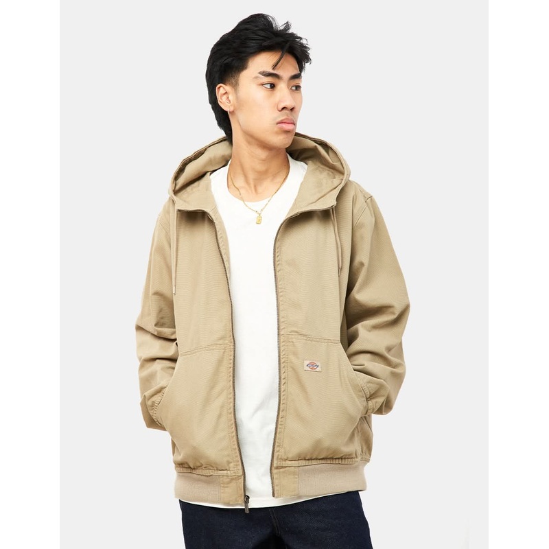 Dickies Duck Canvas Hooded Unlined Jacket – Stone Washed Desert Sand