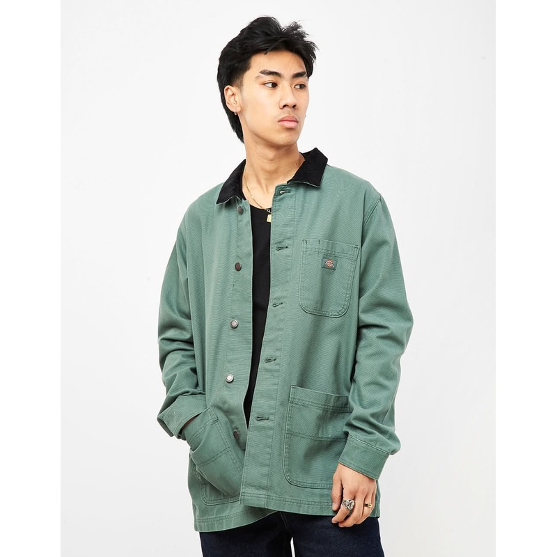 Dickies Duck Canvas Unlined Chore Coat – Stone Washed Dark Forest