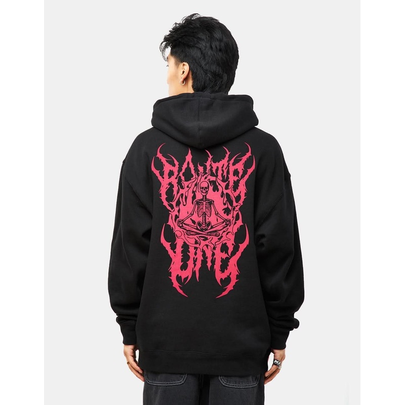 Route One Inner Peace Pullover Hoodie – Deep Black