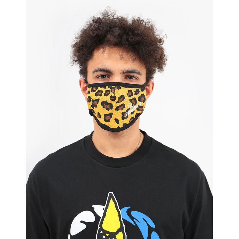 The Hundreds Leopard Face Mask – Black