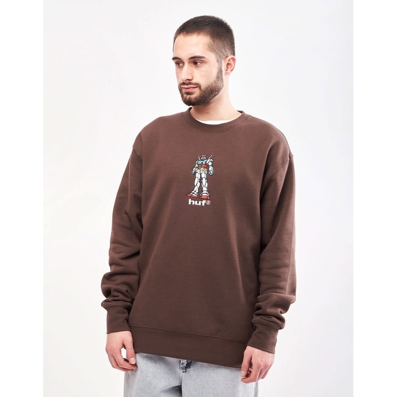 HUF x Mobile Suit Gundam ’79 EXCLUSIVE Crewneck – Chocolate