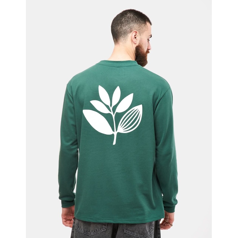 Magenta Plant Piqu L/S T-Shirt – Green