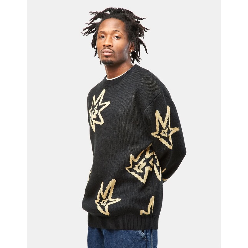 Route One Sparks Knitted Sweater – Black/Natural