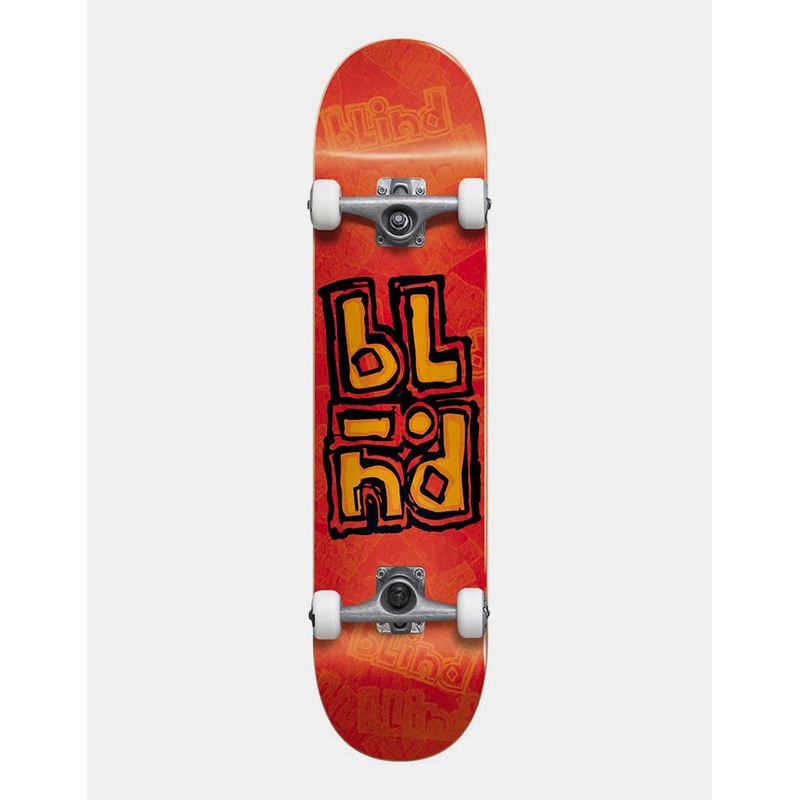 Blind OG Stacked Stamp Orange Complete Skateboard – 8″