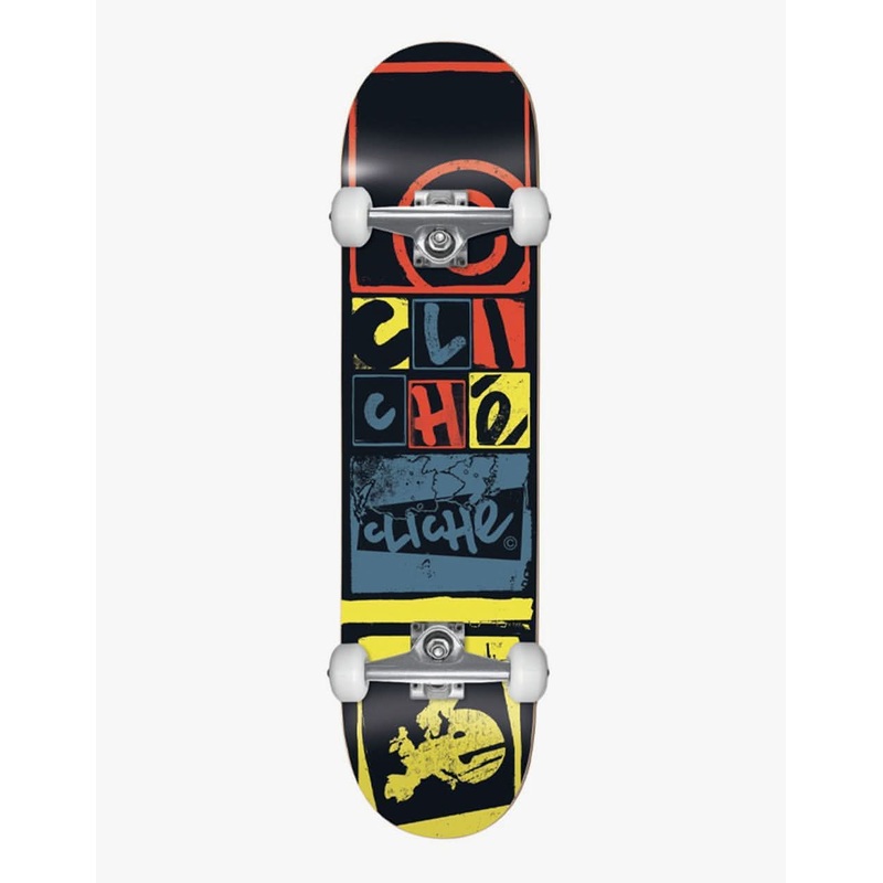 Clich Letter Press Black Complete Skateboard – 8″