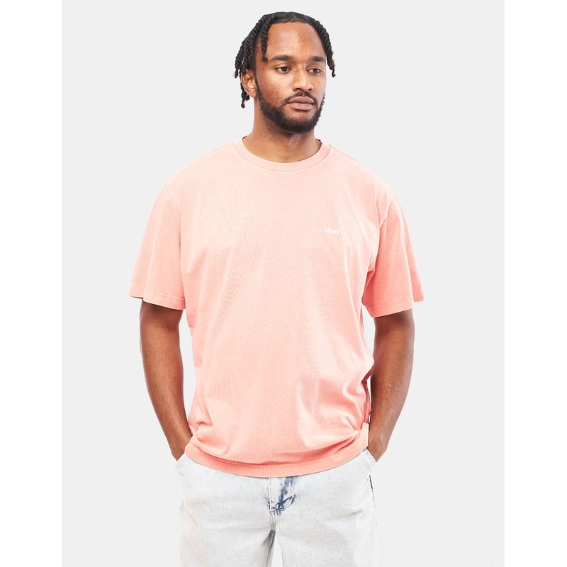 Obey Lowercase Pigment T-Shirt – Pigment Shell Pink