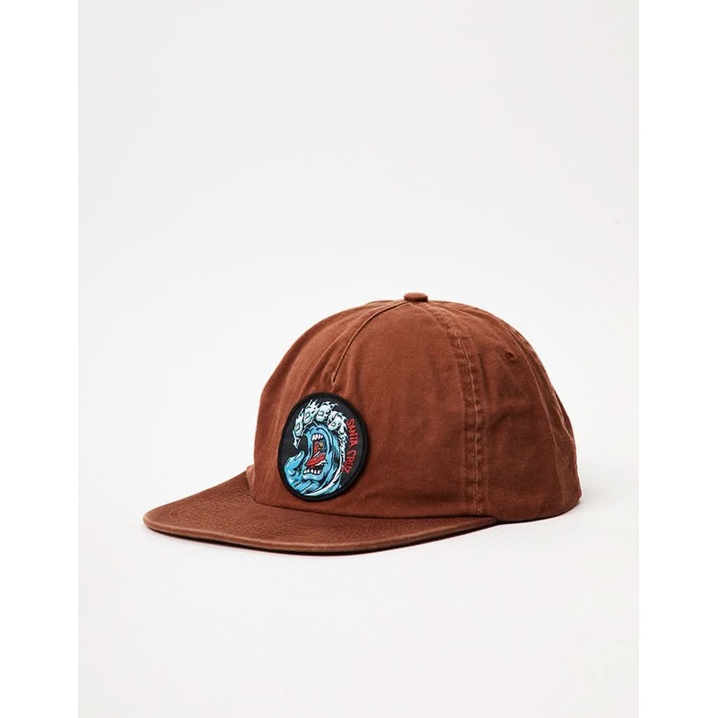 Santa Cruz Screaming Wave Snapback Cap – Brown Overdye