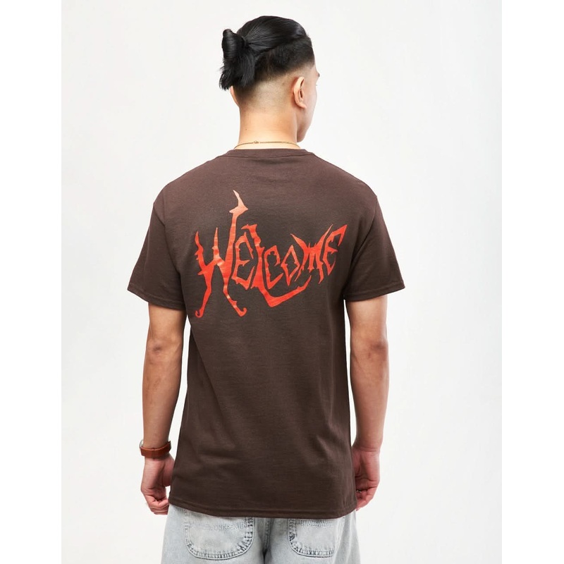 Welcome Twin Spine T-Shirt – Dark Chocolate