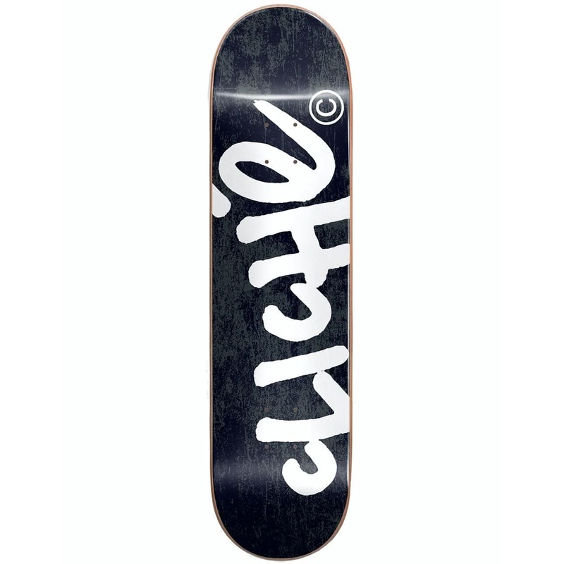 Clich Handwritten Black RHM Skateboard Deck – 8″