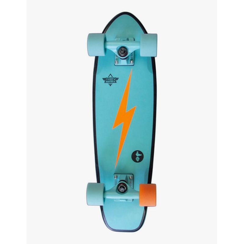 Dusters Bird Bolt Teal Cruiser Skateboard – 7″ x 25″