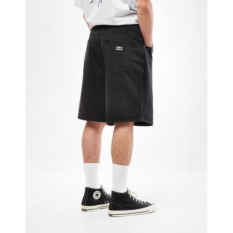 Obey Bigwig Baggy Denim Shorts – Faded Black