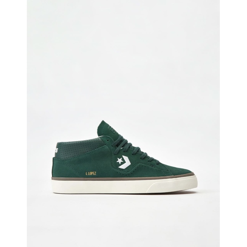 Converse Louie Lopez Pro Mid Skate Shoes – Deep Emerald/White/Egret