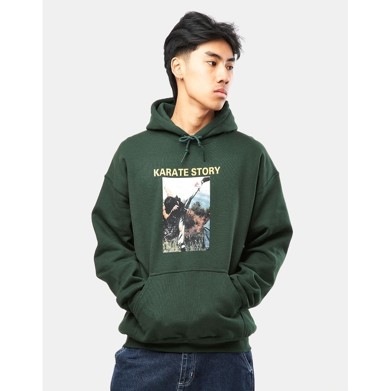 Hockey Karate Story Pullover Hoodie – Forest Green