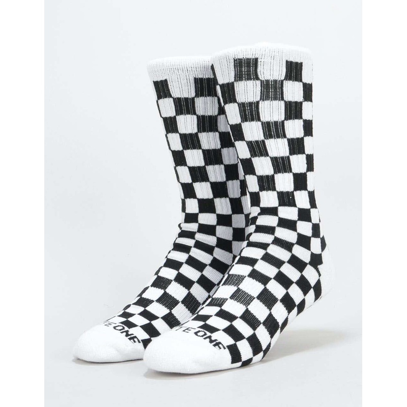 Route One Checkerboard Crew Socks – Black/White