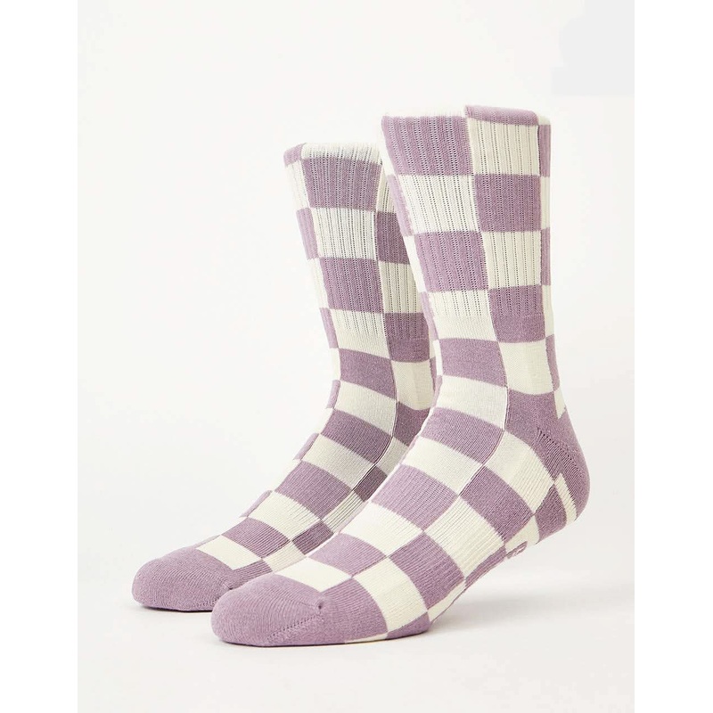 Route One Checkerboard Crew Socks – Pink/Natural